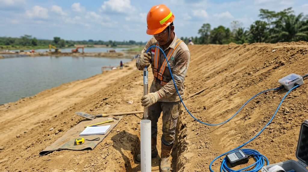 piezometer, jual piezometer, monitoring geoteknik, monitoring piezometer, jasa geotechnical instrumentation, monitoring bendungan. monitoring tanah, geoteknik instrument, alat monitoring sumur pantau, sistem monitoring bendungan, sistem monitoring ketinggian air